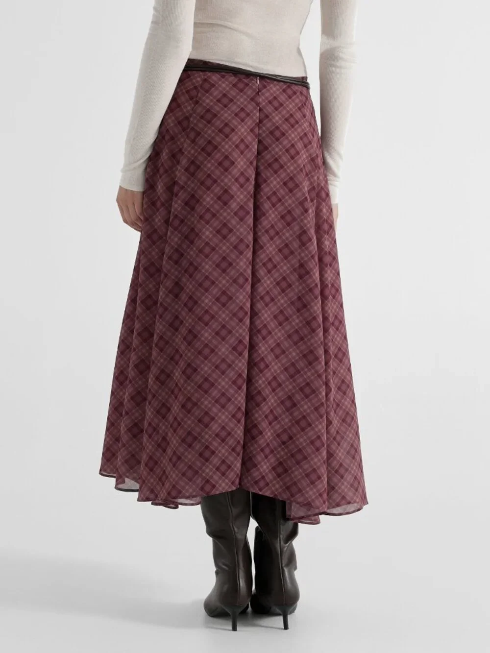 Multicolor Elegant Women's Asymmetrical Pocket Midi A-Line Skirt